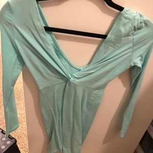 NASTY GAL SZ XS AQUA BLUE TWIST FRONT BODYCON